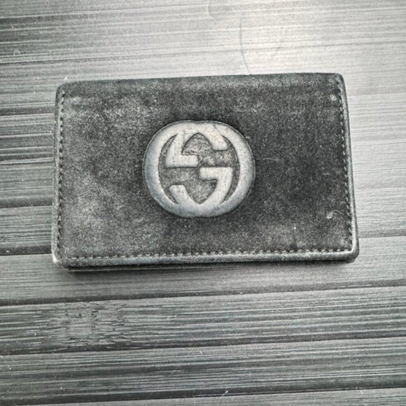 Gucci Suede Card/Key Holder - Picture 1 of 7